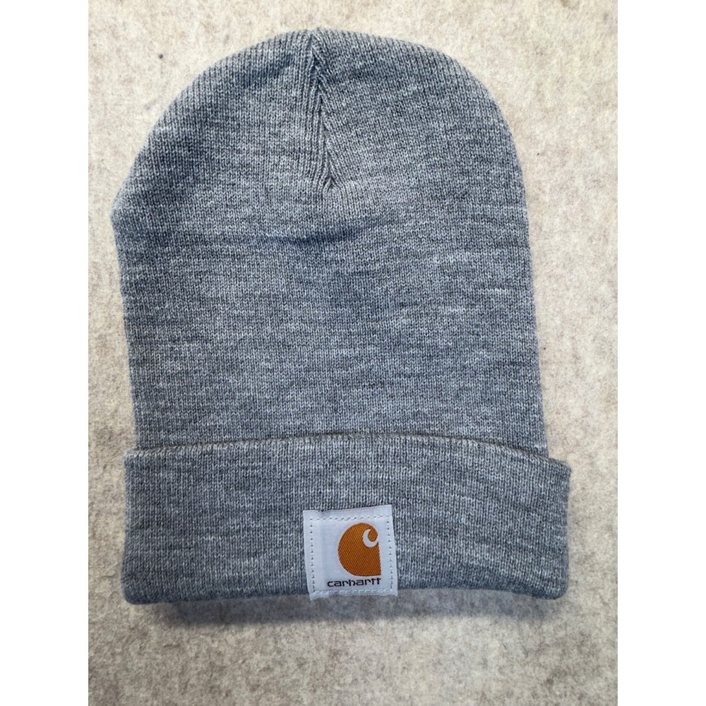 Carhartt Beanie Hat Gray A18 HGY Acrylic Knit Cuffed Watch Cap Toboggan
